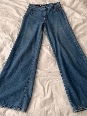 Vintage 70’s Landlubber Flare Bellbottom Blue Denim Jeans 26-27ish